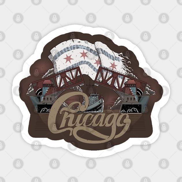 Chicago (color version) Sticker by pakowacz